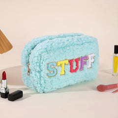 Chenille Patch Makeup Bag Portable Organizer for Toiletries