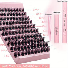 DIY Lash Extension Kit Cluster Lashes D Curl False Eyelash 120pcs
