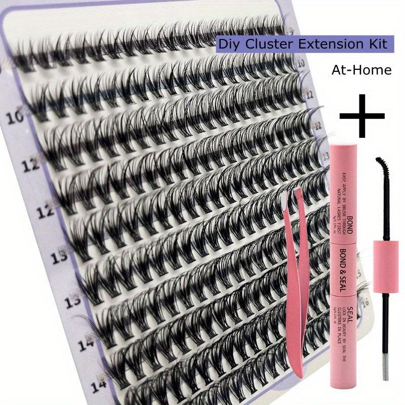 DIY Lash Extension Kit 200pcs Individual Lashes Cluster D Curling Eyelash