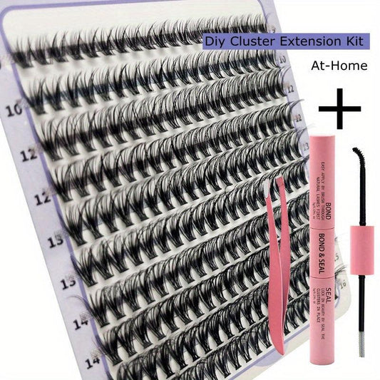 DIY Lash Extension Kit 200pcs Individual Lashes Cluster D Curling Eyelash