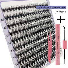 DIY Lash Extension Kit 200pcs Individual Lashes Cluster D Curling Eyelash