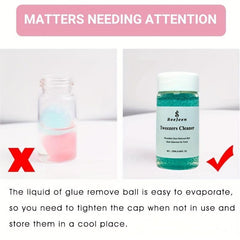 Jeen Tweezers Cleaner for Eyelash Glue Remover - 2 Spongeballs bottle