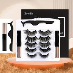 Magnetic False Eyelashes Kit with Eyeliner Pen and Tweezers