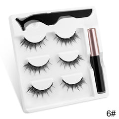 3 Pairs False Eyelashes Magnetic Liquid Eyeliner Set