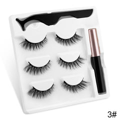 3 Pairs False Eyelashes Magnetic Liquid Eyeliner Set