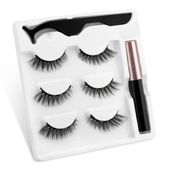 3 Pairs False Eyelashes Magnetic Liquid Eyeliner Set