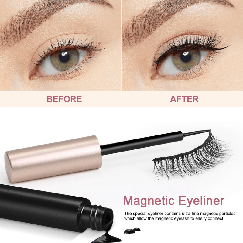 5 Pairs Magnetic Eyelashes Set Waterproof Eyeliner False Eyelash