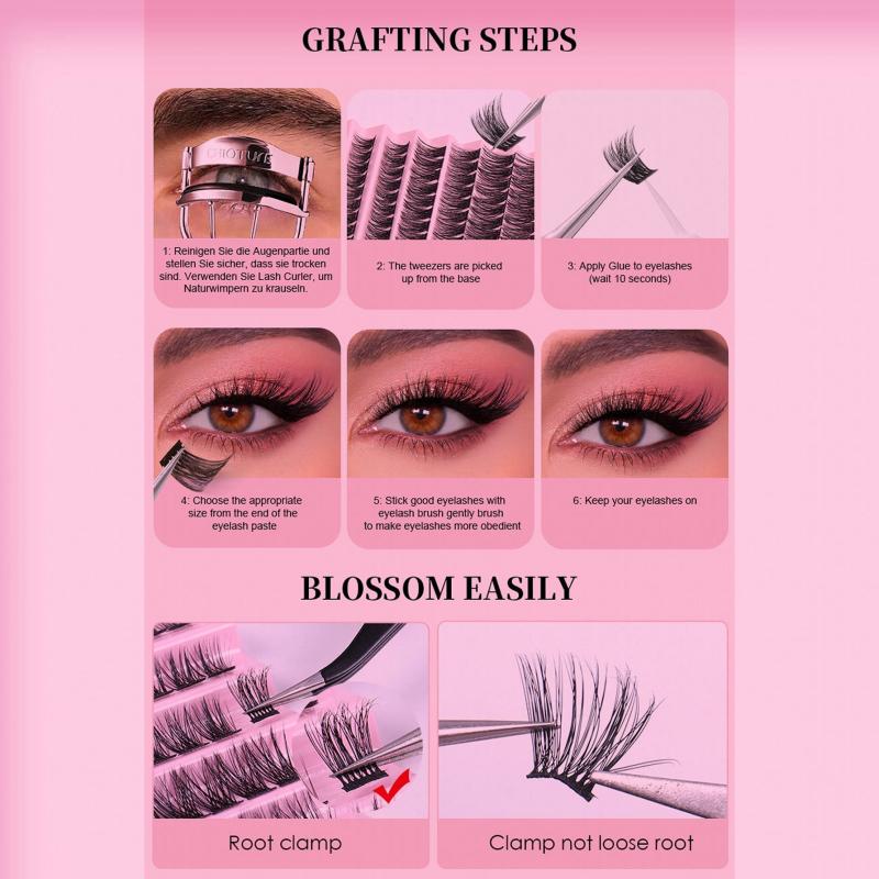 120pcs Cluster Lashes 10-14mm Mix D Curling Individual Lashes Extensions