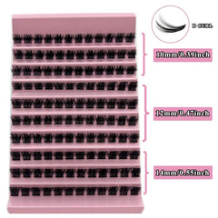 120pcs Cluster Lashes 10-14mm Mix D Curling Individual Lashes Extensions
