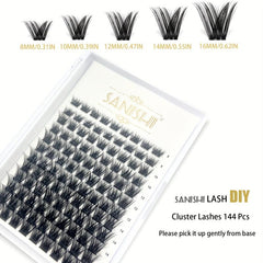 108 Clusters Eyelashes D Curling 8 16mm Soft Comfortable Reusable DIY Kit