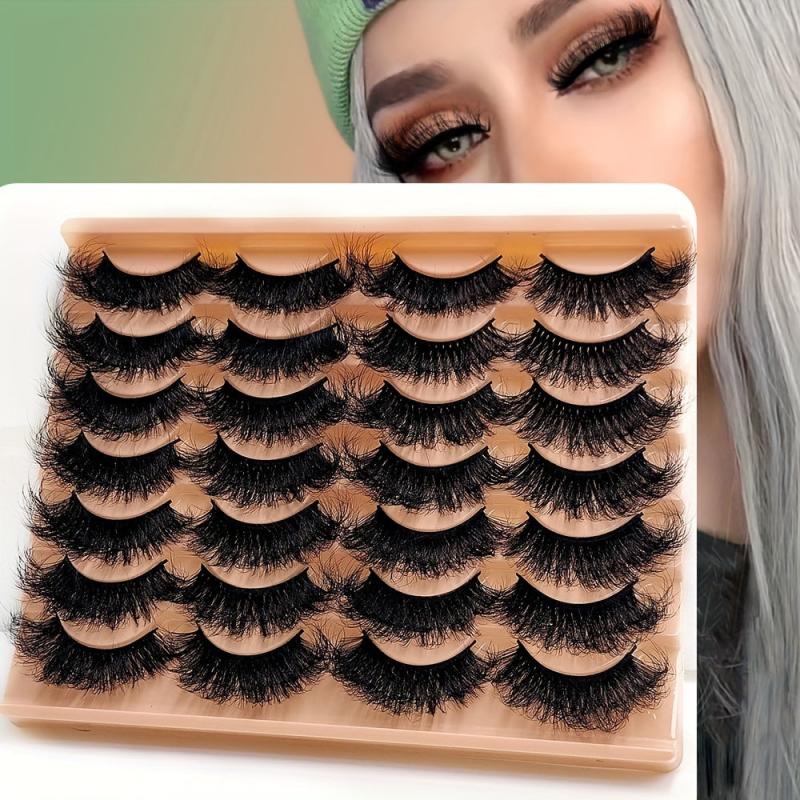 14 Pairs Faux Mink Fluffy Lashes Soft Full Thick Makeup