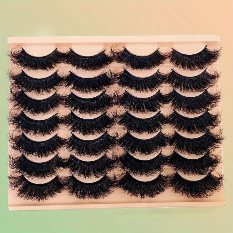 14 Pairs Faux Mink Fluffy Lashes Soft Full Thick Makeup