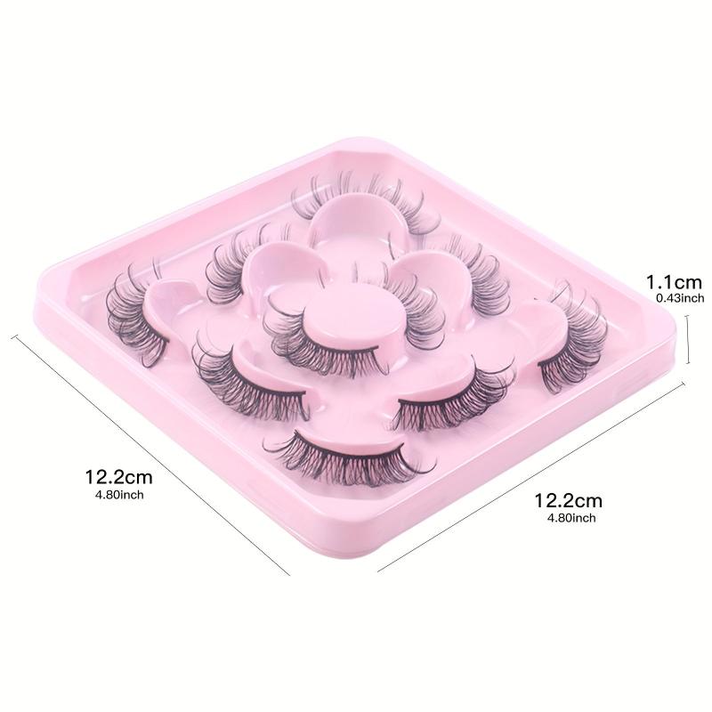 5 Pairs Faux Mink Lashes DD Curl Natural Volume False Eyelashes