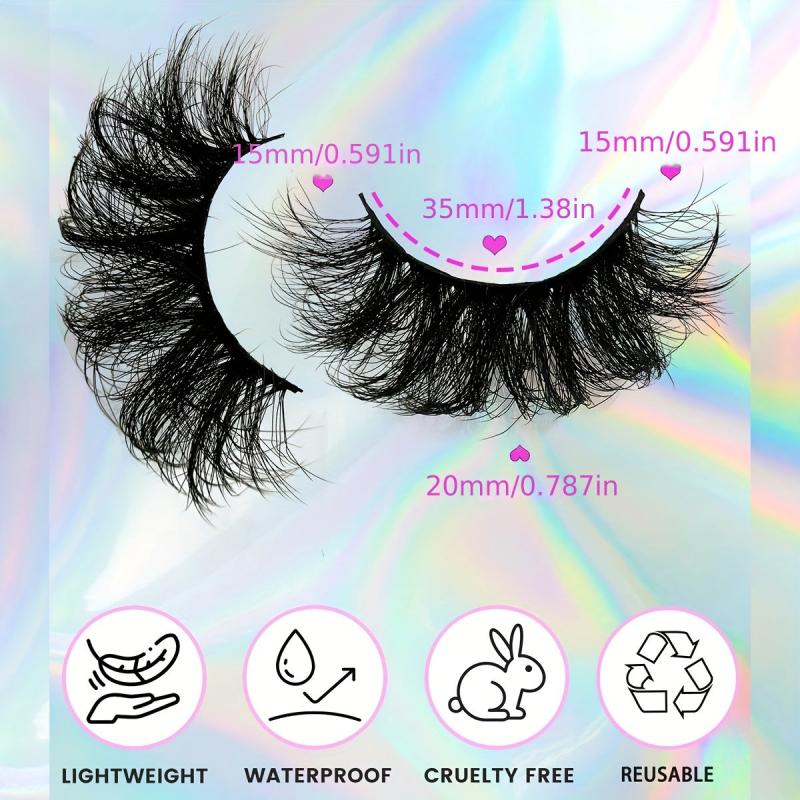 4 Pairs 20mm Long Faux Mink Volume Strip Lashes