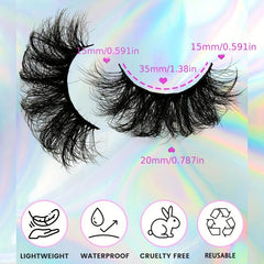 4 Pairs 20mm Long Faux Mink Volume Strip Lashes