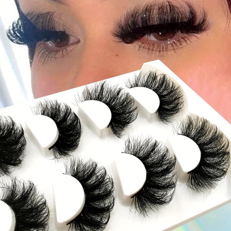 4 Pairs 20mm Long Faux Mink Volume Strip Lashes