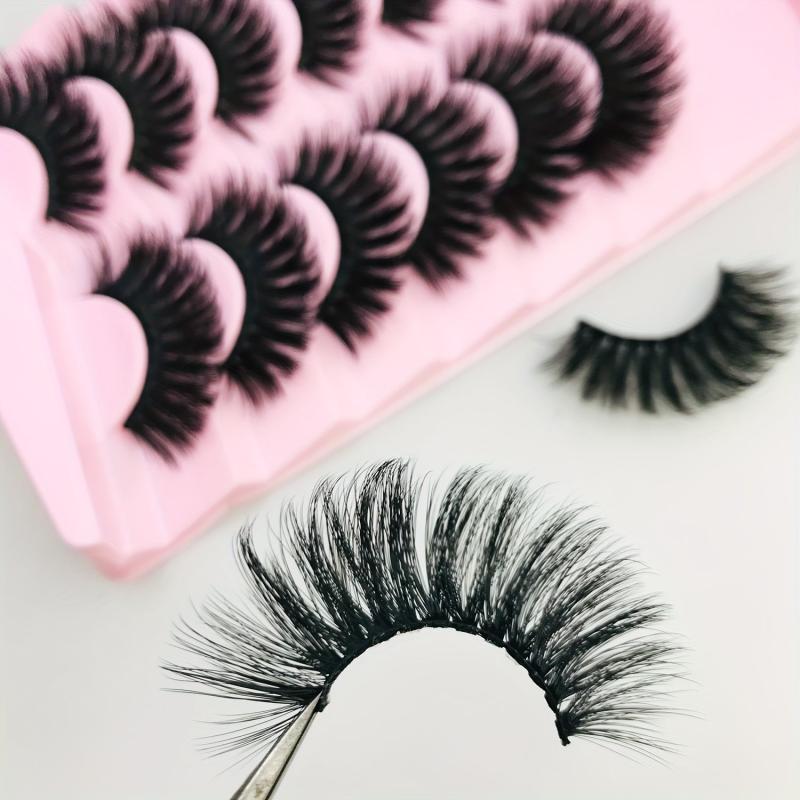 7 Pairs Faux Mink Eyelashes Volume Dramatic Thick False Eyelashes