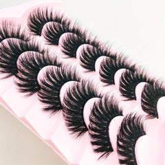 7 Pairs Faux Mink Eyelashes Volume Dramatic Thick False Eyelashes