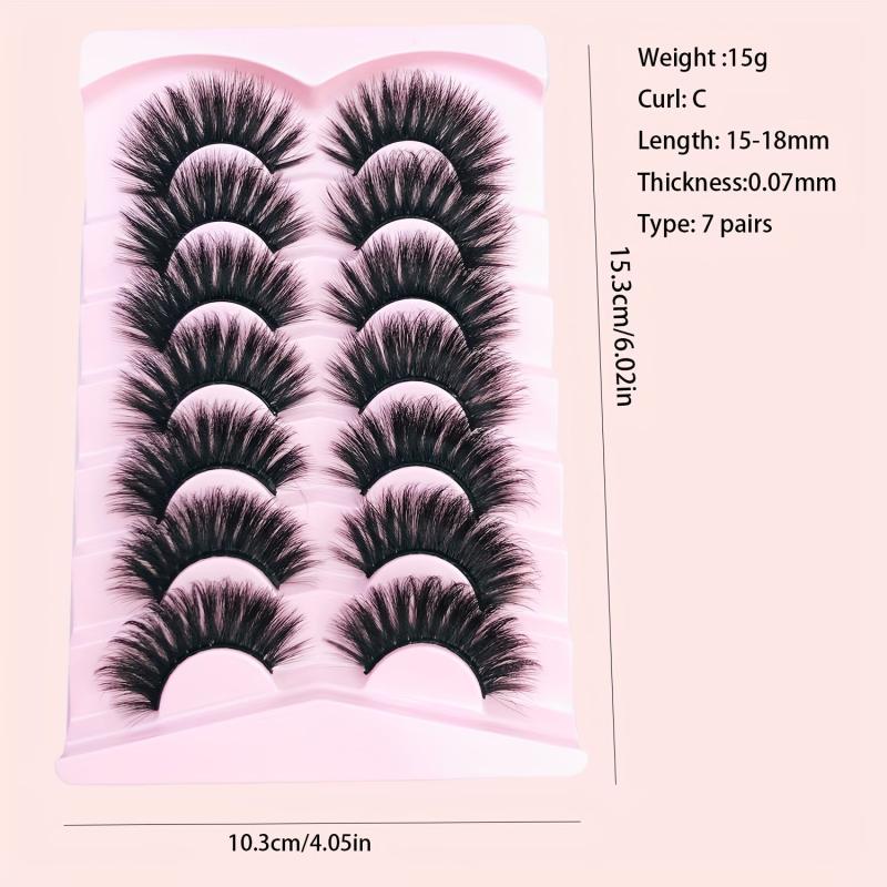 7 Pairs Faux Mink Eyelashes Volume Dramatic Thick False Eyelashes
