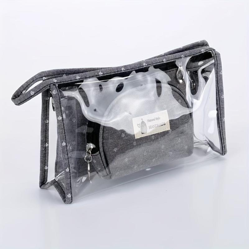 3pcs Transparent Cosmetic Bag PVC Waterproof Makeup Bag Organizer