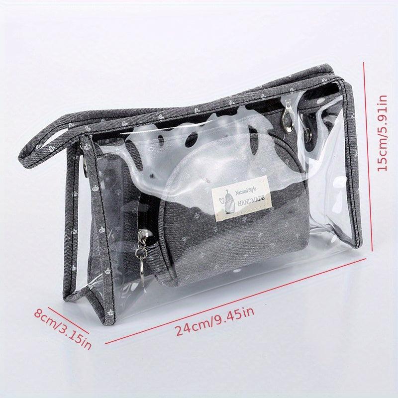 3pcs Transparent Cosmetic Bag PVC Waterproof Makeup Bag Organizer