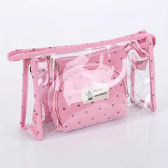 3pcs Transparent Cosmetic Bag PVC Waterproof Makeup Bag Organizer
