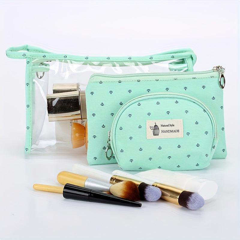 3pcs Transparent Cosmetic Bag PVC Waterproof Makeup Bag Organizer