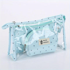 3pcs Transparent Cosmetic Bag PVC Waterproof Makeup Bag Organizer