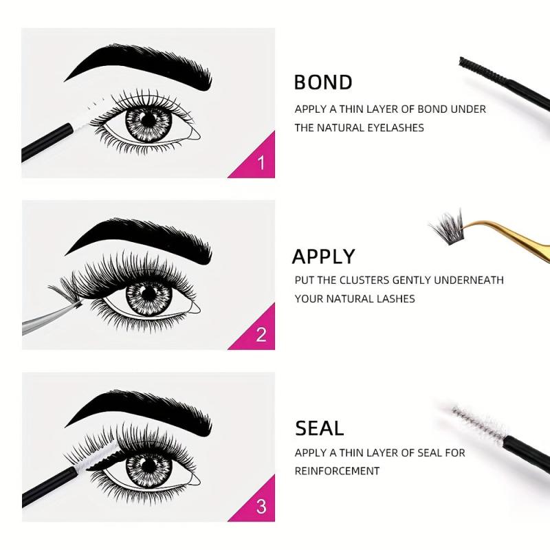 120pcs D Curl Cluster Lashes DIY Eyelash Extensions Kit