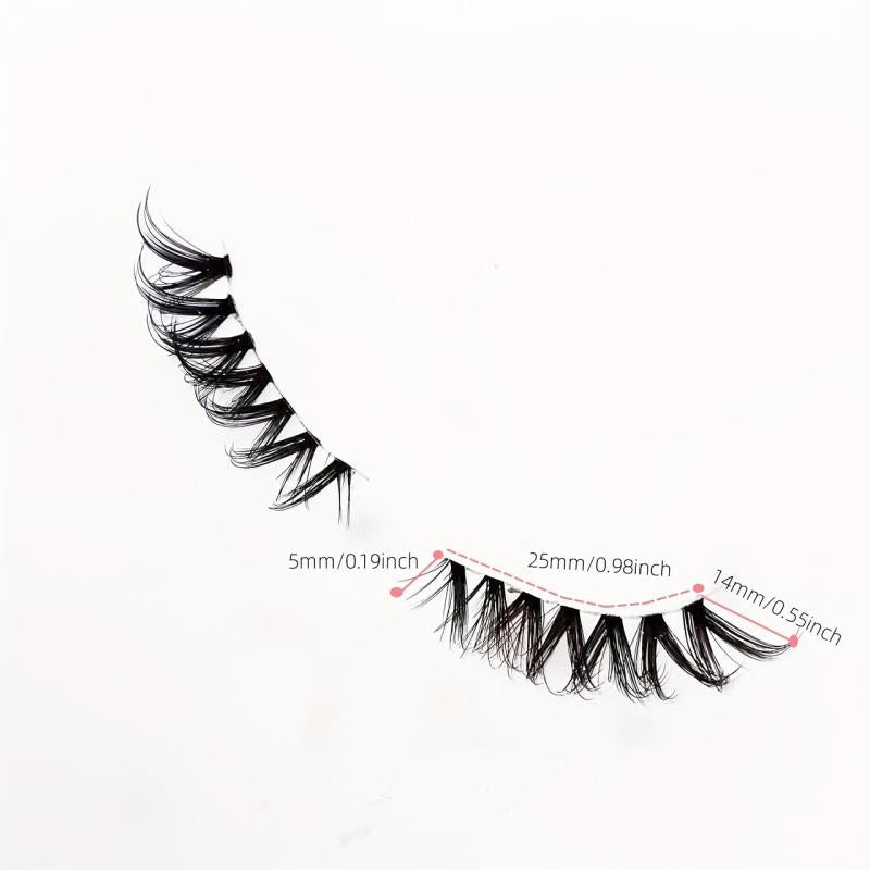 2 Pairs False Eyelashes & Eyeliner Kit Natural Volume 14mm Lashes Extension