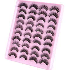 20 Pairs Faux Mink Hair False Eyelashes Daily Curling Thick Lashes