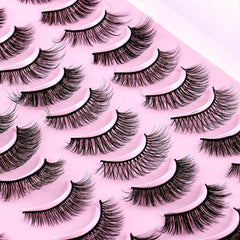 20 Pairs Faux Mink Hair False Eyelashes Daily Curling Thick Lashes
