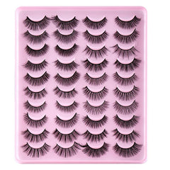 20 Pairs Faux Mink Hair False Eyelashes Daily Curling Thick Lashes