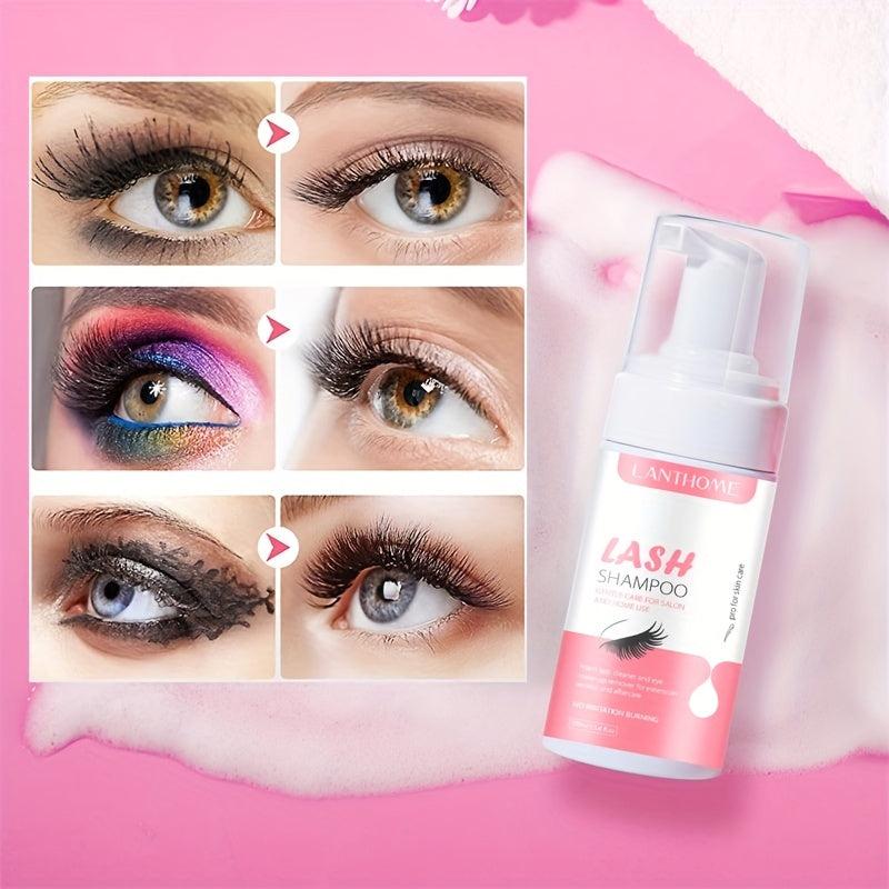 Lash Cleaning Kit 100ml Lash Shampoo & Mascara Wand & Rinse Bottle