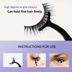 5 Pairs Self-Adhesive Faux Mink Eyelashes Set With Tweezers