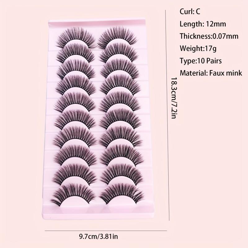 Faux Mink Eyelashes Natural Fluffy False Lashes Curling Volume