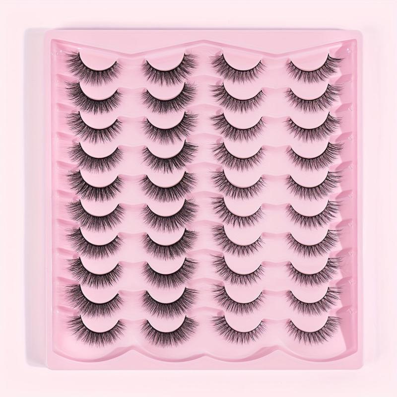 20 Pairs False Eyelashes Natural Thick Wispy Lashes Daily Dating Makeup