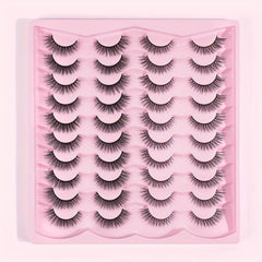 20 Pairs False Eyelashes Natural Thick Wispy Lashes Daily Dating Makeup