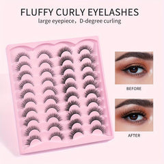 20 Pairs False Eyelashes Natural Thick Wispy Lashes Daily Dating Makeup
