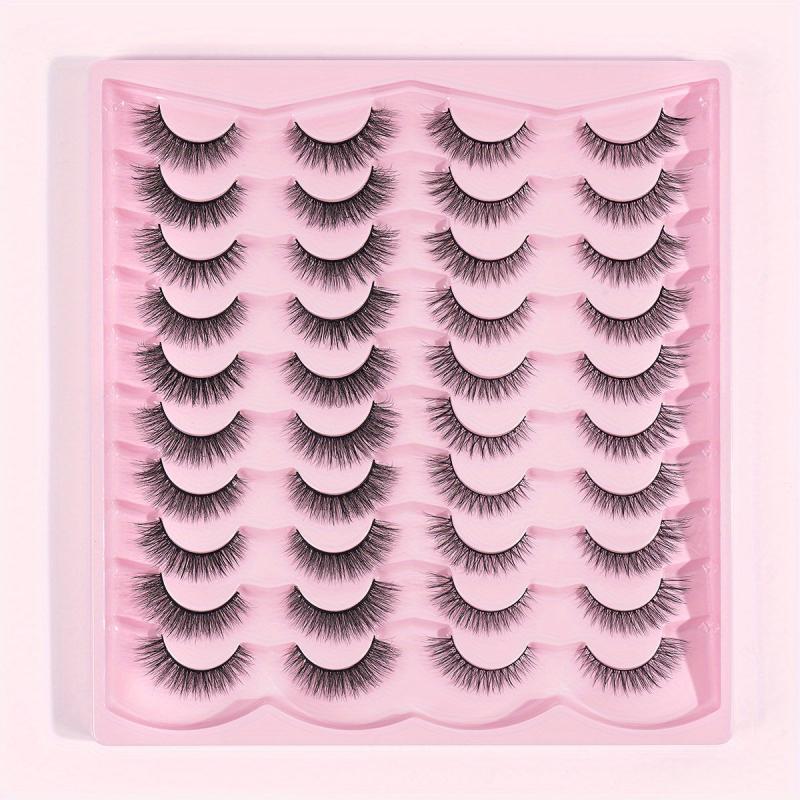 20 Pairs False Eyelashes Natural Thick Wispy Lashes Daily Dating Makeup