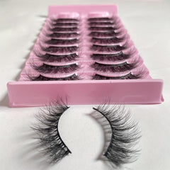 Faux Mink Hair False Eyelashes Fluffy DD Curl 10 Pairs A023