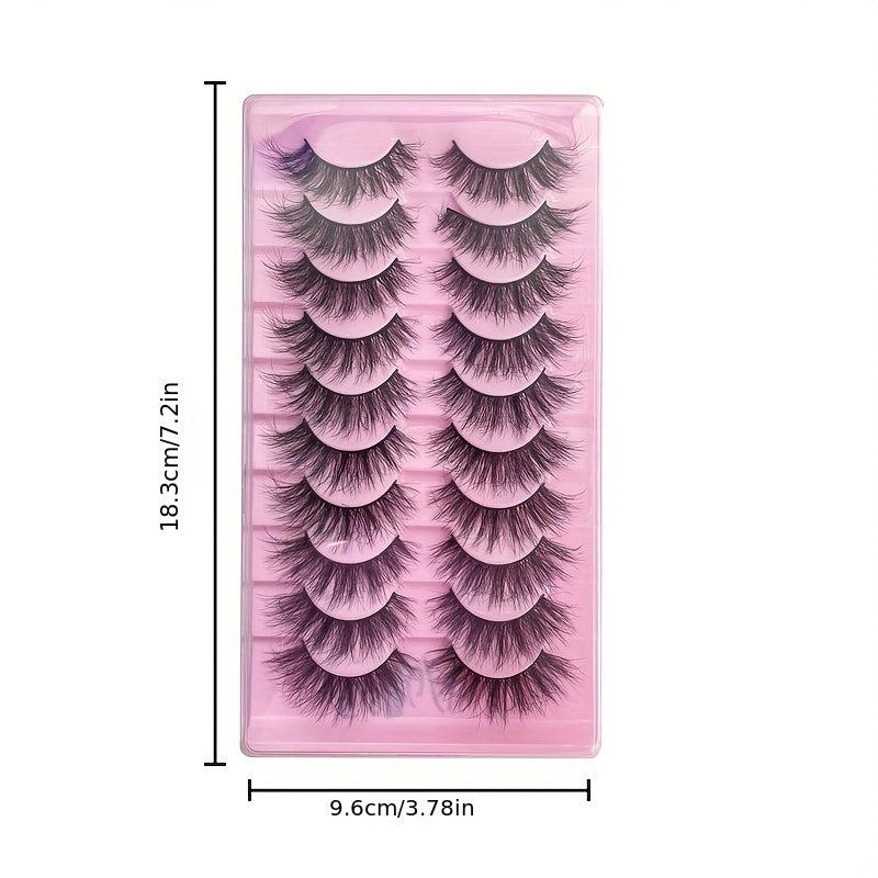 Faux Mink Hair False Eyelashes Fluffy DD Curl 10 Pairs A023