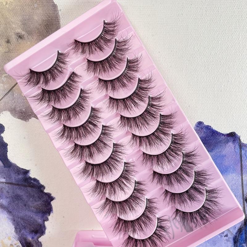 Faux Mink Hair False Eyelashes Fluffy DD Curl 10 Pairs A023