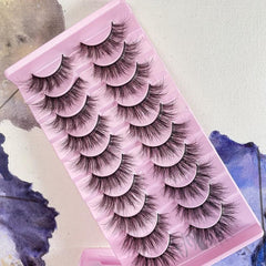 Faux Mink Hair False Eyelashes Fluffy DD Curl 10 Pairs A023