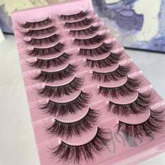 Faux Mink Hair False Eyelashes Fluffy DD Curl 10 Pairs A023