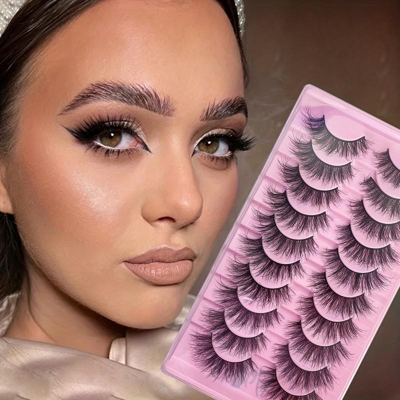 Faux Mink Hair False Eyelashes Fluffy DD Curl 10 Pairs A023