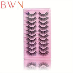 Faux Mink Hair False Eyelashes Fluffy DD Curl 10 Pairs A023
