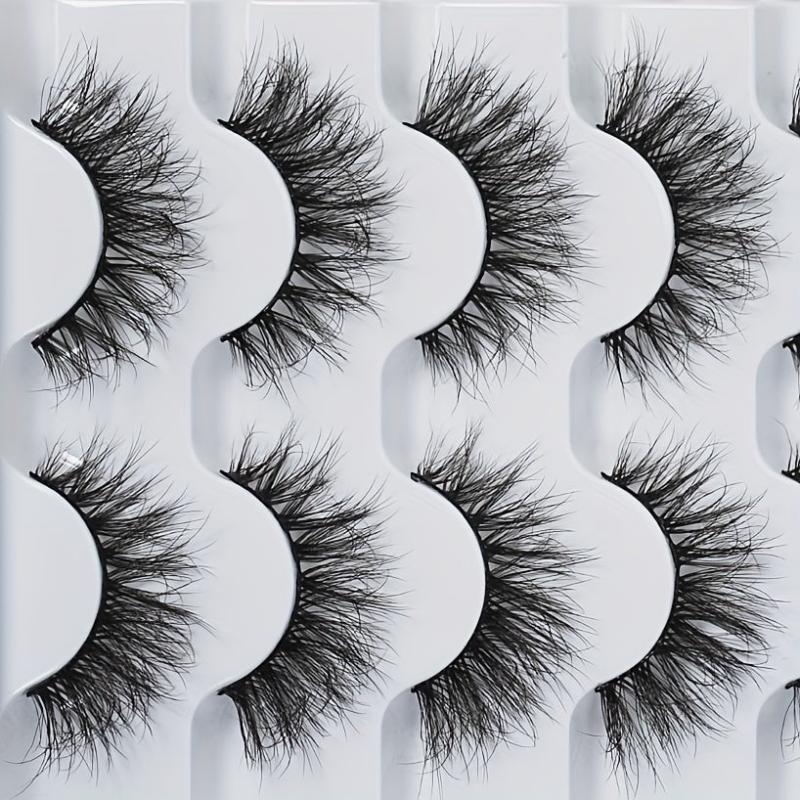 5 Pairs Thick Curling False Eyelashes Stage Makeup Double Eyes Flying Style