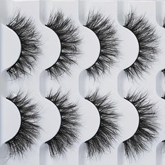 5 Pairs Thick Curling False Eyelashes Stage Makeup Double Eyes Flying Style