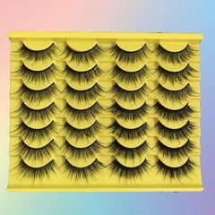 14 Pairs Natural Slender 3D Curling False Eyelashes
